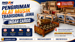 Pengiriman gamelan dan alat musik tradisional Jawa menggunakan packing kayu oleh Indah Cargo dari Bantul, Yogyakarta ke seluruh Indonesia.