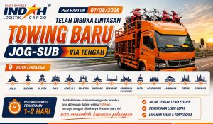 Towing Jogja Surabaya via jalur tengah Indah Cargo Bantul