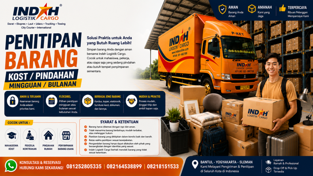 Penitipan barang Sewon Bantul di Indah Cargo Sewon