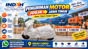 Pengiriman motor Jogja ke Jawa Timur Indah Cargo